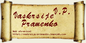 Vaskrsije Pramenko vizit kartica